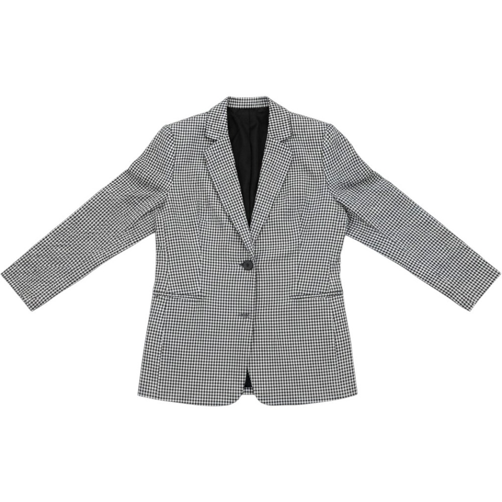 Rachel Zoe Gingham Check Longline Blazer Black White Size 2